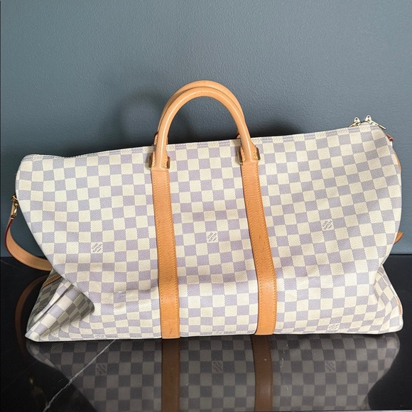 Pre-owned Louis Vuitton Canvas travel bags Damier Azur Keepall 55 - Picture 1 of 7